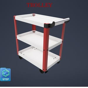 Workshop Service Trolley Design Files (DXF, STEP, PDF) (Digital Download)