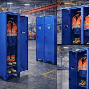 Metal Wardrobe, Steel Clothing Cabinet, Dismountable Design