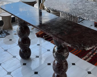 Consola de mármol Rosso Levanto / Mesa de entrada escultural