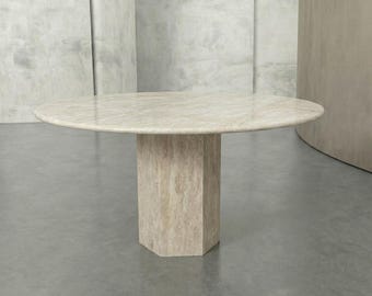 Mesa de mármol de piedra maciza / Mesa de comedor y cocina rústica de lujo personalizable