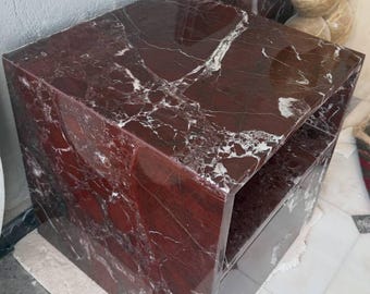 Mesa auxiliar de mármol Rosso Levanto / Mesa de entrada moderna de diseño italiano