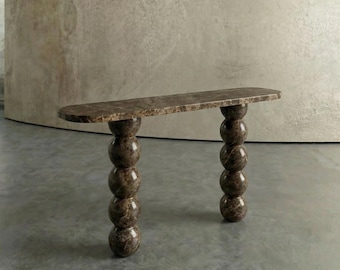 Consola de mármol Emperador hecha a mano / Entrada moderna