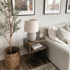 Dark Emperador Side Table – Free Tax USA