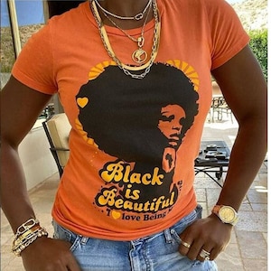 Black is Beautiful Orange Unisex T-shirt