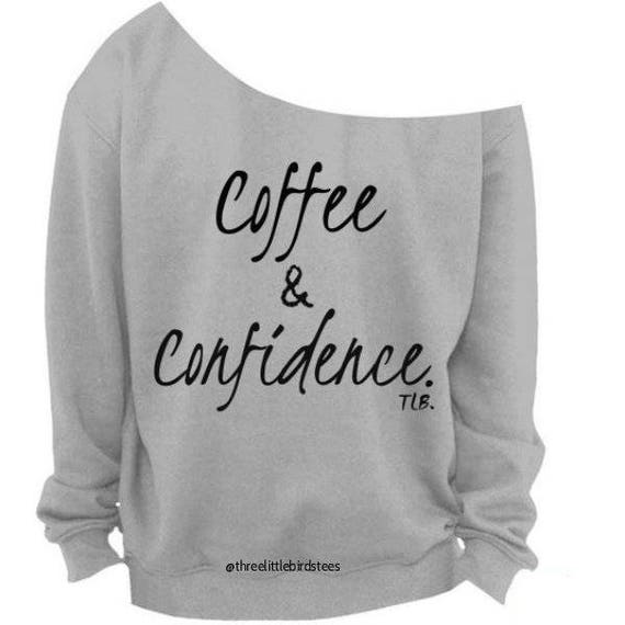Coffee and Confidence Off Shoulder Sweatshirt