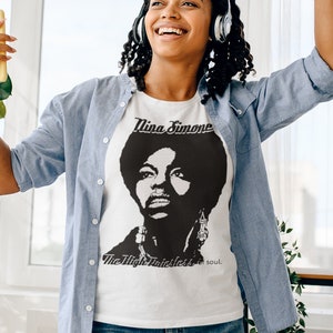Nina Simone The High Priestess of Soul| UNISEX Jersey Short Sleeve Tee|Jazz Legend|Music Icon|Black Women in Music