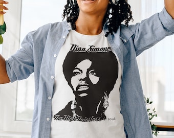 Nina Simone The High Priestess of Soul| UNISEX Jersey Short Sleeve Tee|Jazz Legend|Music Icon|Black Women in Music
