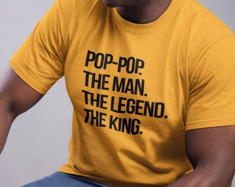 Pop Pop|The Man The Legend The King Father's Day T-shirt|Unisex Jersey Short Sleeve Tee|Dad Gift