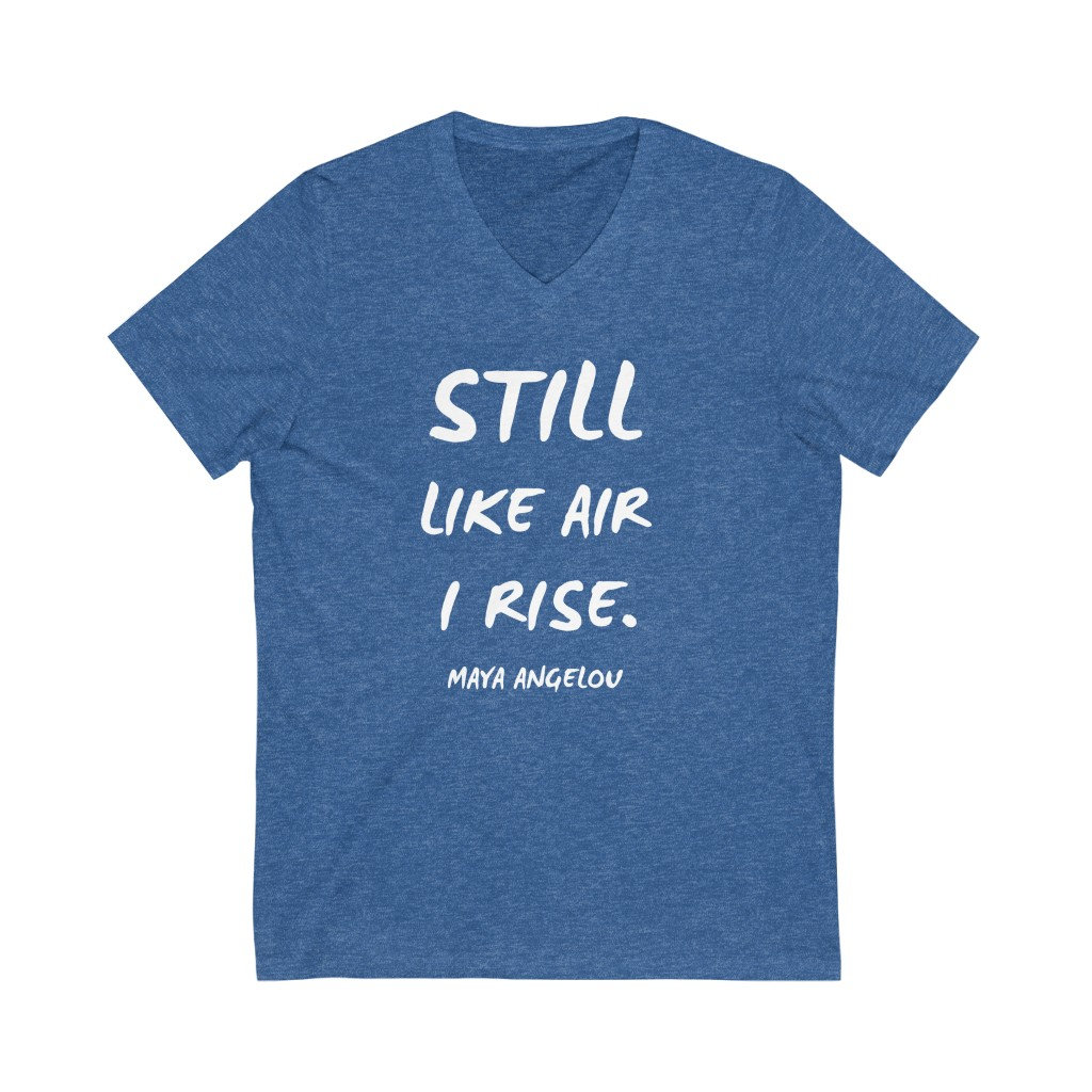 Women's T-Shirts [Out of Print] Maya Angelou / And Still I Rise V-Neck Tee (White) (Womens) Out Of Print And Still I Rise Women's Shirt, White – The
