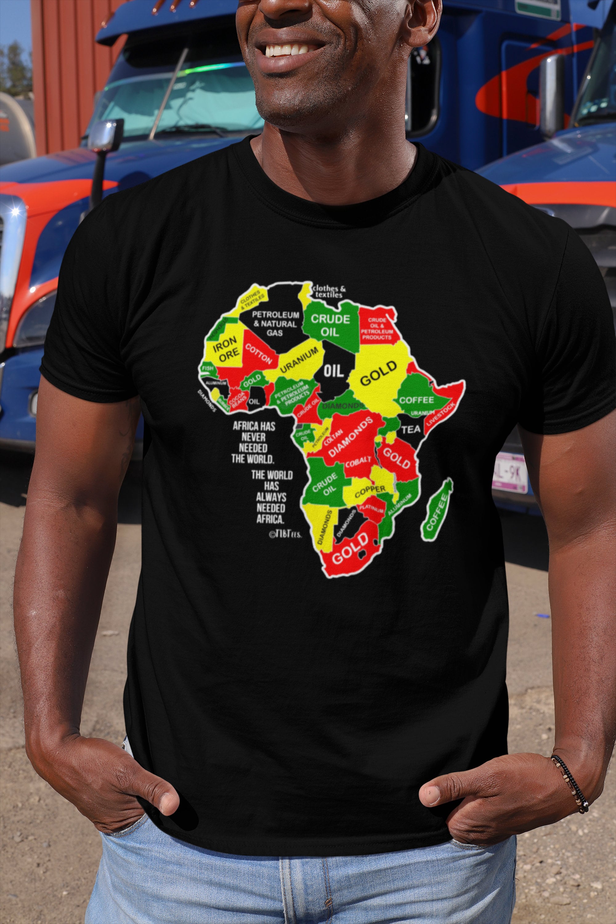 África nunca ha necesitado el mundo/Camiseta unisex/Camiseta africana/La  camiseta de la Patria/Oro africano -  México