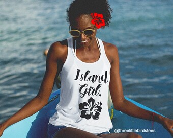 Island Girl|Fun in the Sun|Women's Tri-Blend Racerback Tank|Caribbean|Carnival|West Indies