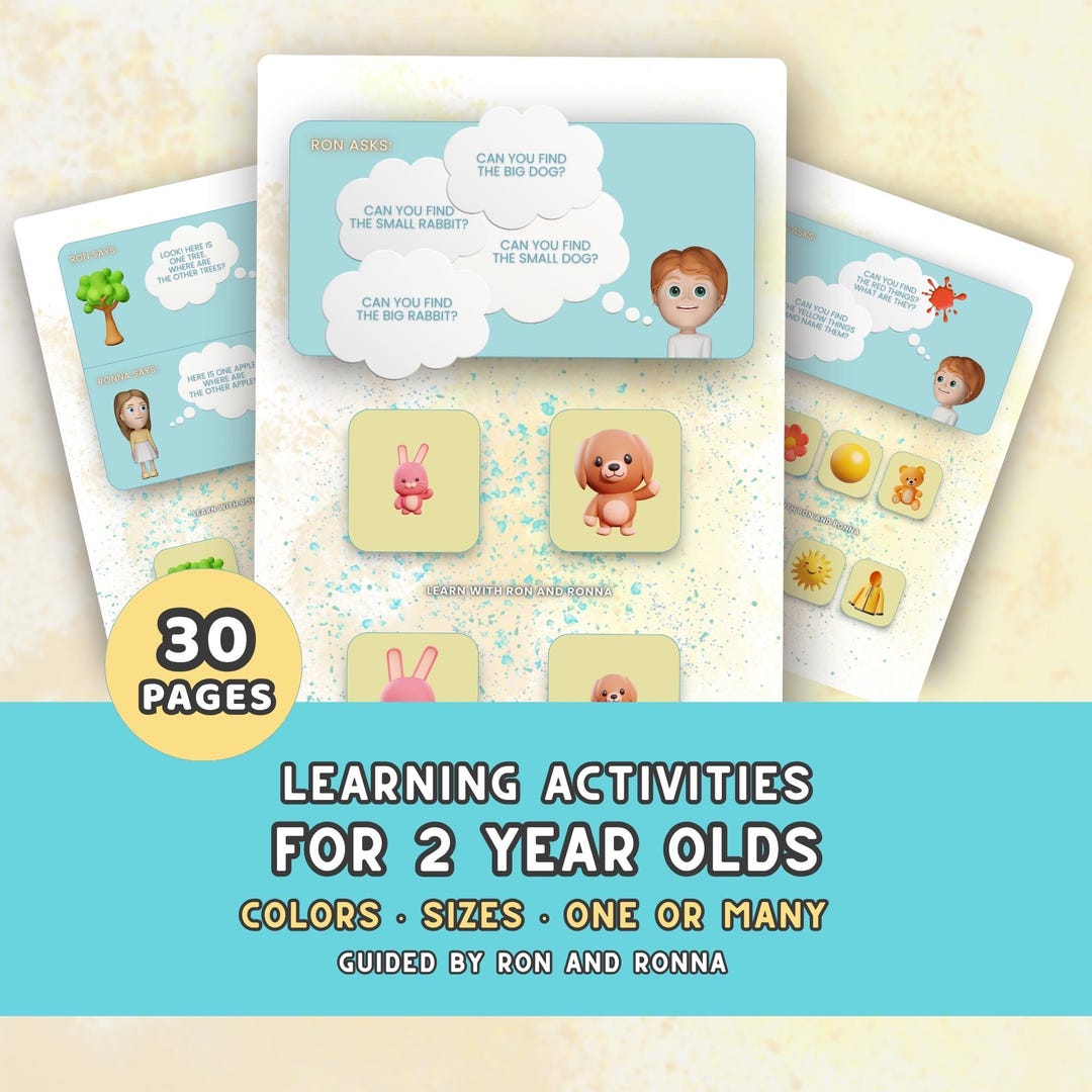 Learning Activities for 2 Year Olds | Colors, Sizes, Quantity ...