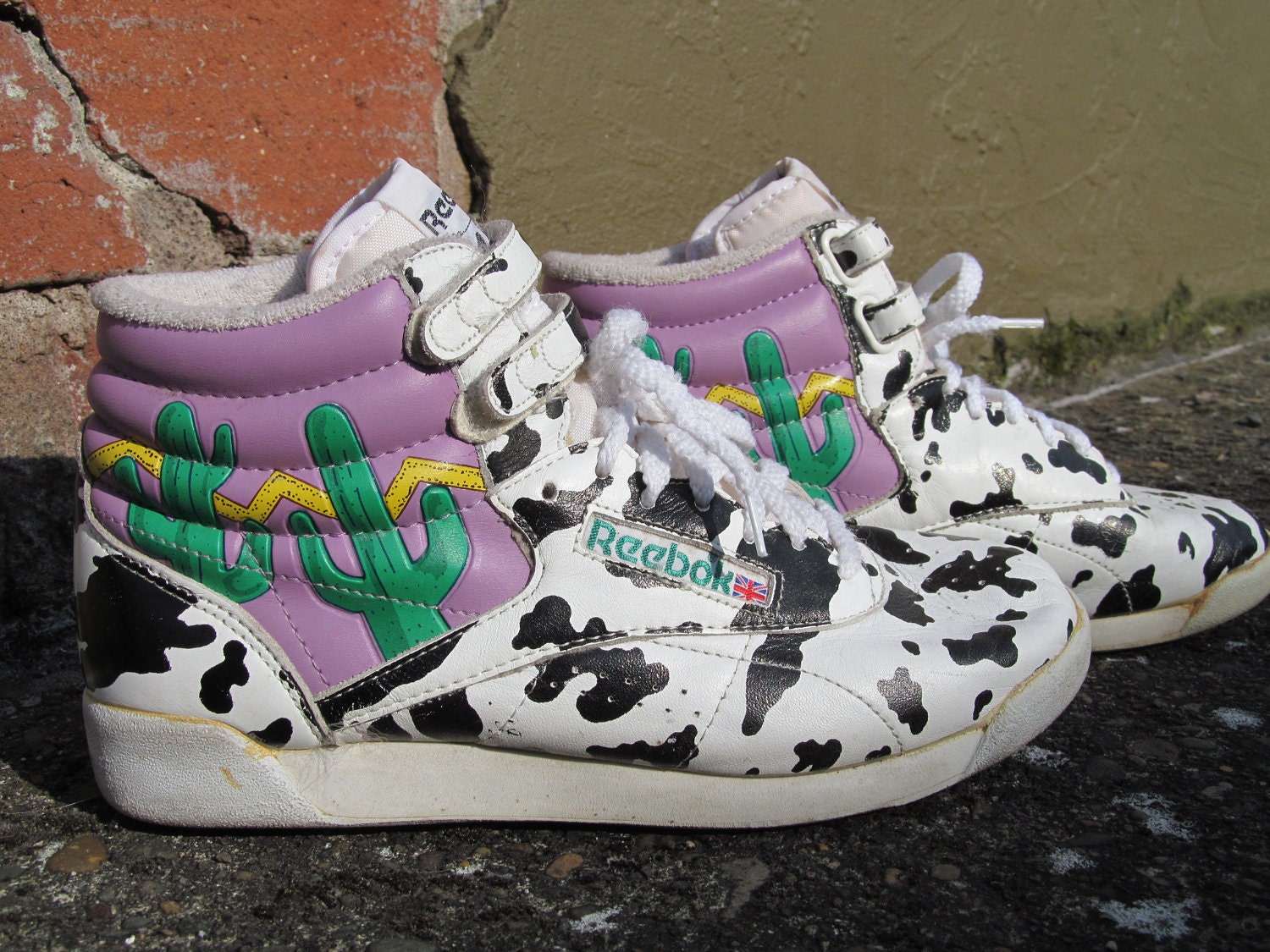RESERVED 80's Reebok Freestyle Hi-top Sneakers Cow Etsy