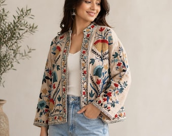Geborduurd TNT Suzani-jack | Boho-etnische festivalbovenkleding