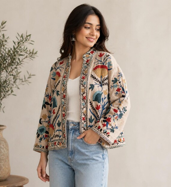 Embroidered TNT Suzani Jacket | Boho Ethnic Festival Outerwear