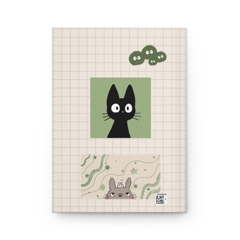 Studio Ghibli Collage Hardcover Journal | Kiki Totoro Spirited Away Grid Notebook image 2
