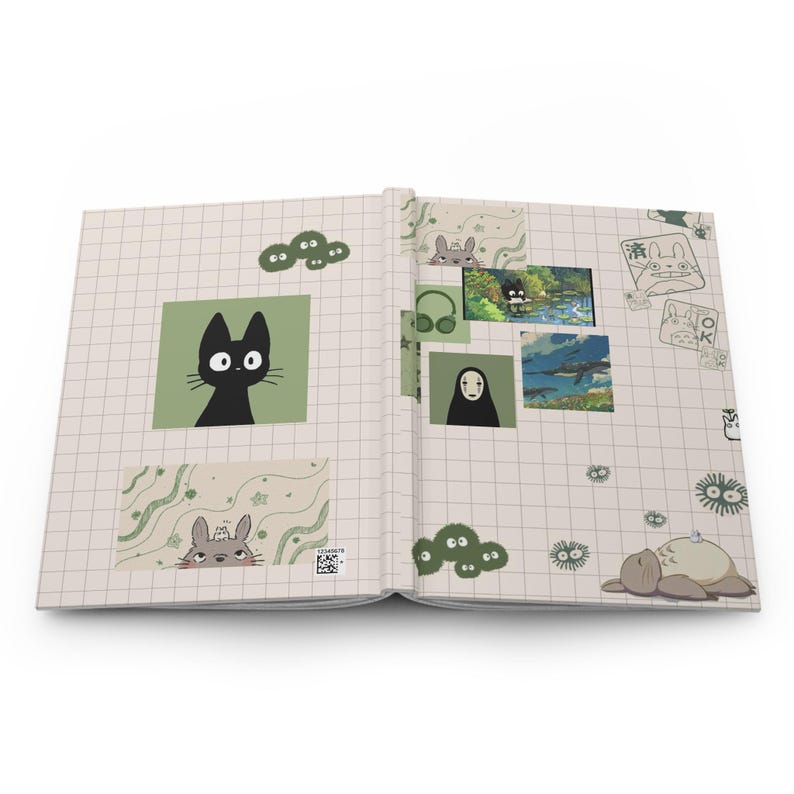 Studio Ghibli Collage Hardcover Journal | Kiki Totoro Spirited Away Grid Notebook image 6