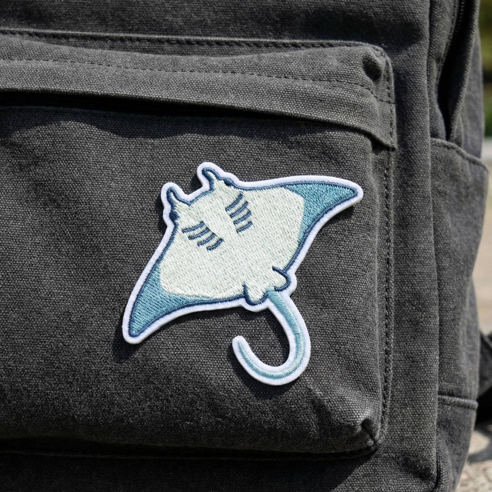Cute Stingray Embroidered Patch Kawaii Ocean Animal Applique Iron on ...