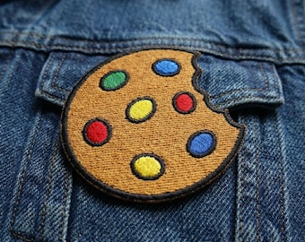 Bitten Candy Cookie Embroidered Patch Sweet Dessert Applique Iron On Snack Decal for Denim Jacket