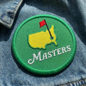 Masters Golf Tournament Circle Patch USA Map Applique Iron On Sports Decal for Canvas Bag Polo Shirt
