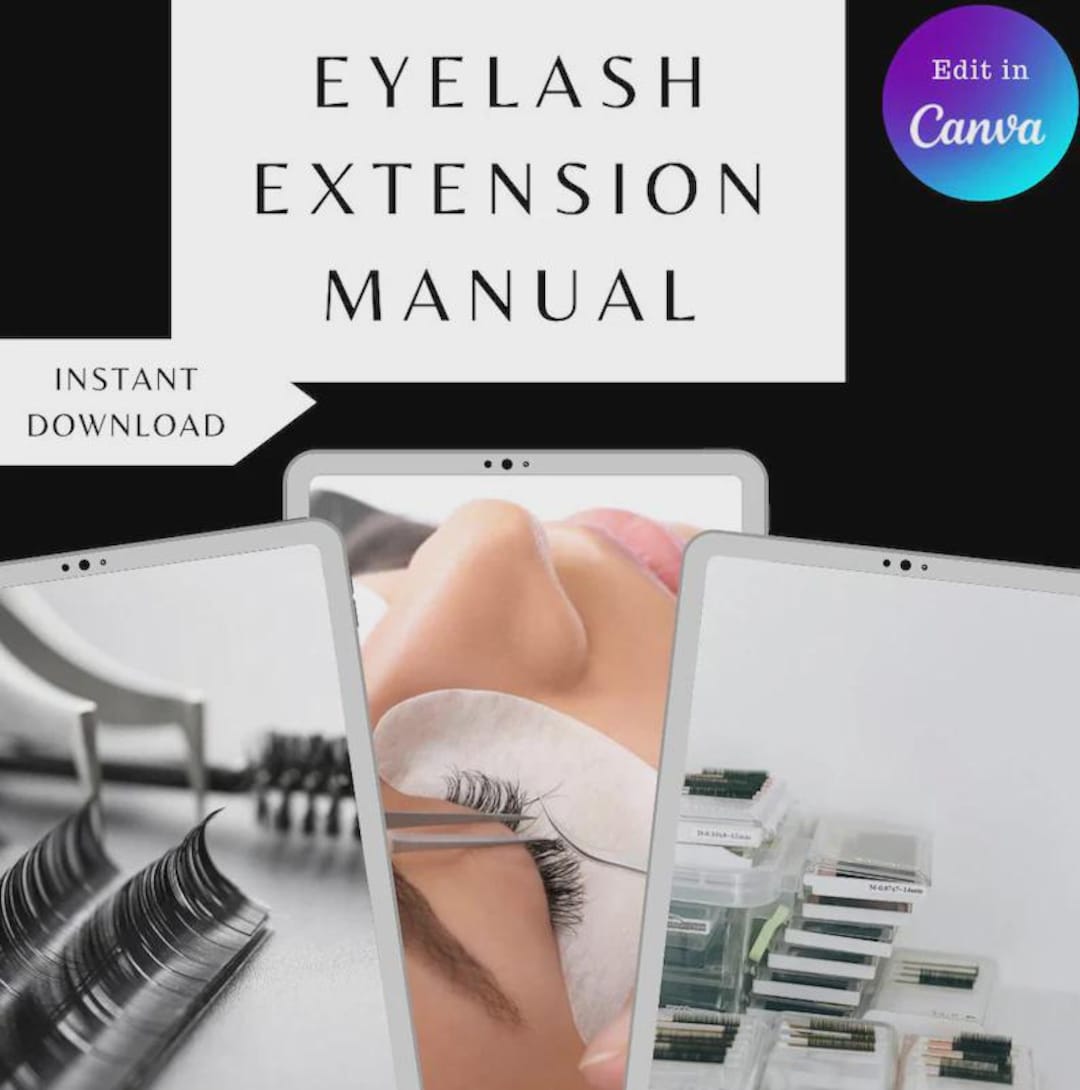 Lash Extension Training Manual Ebook Template Canva | Editable Eyelash ...