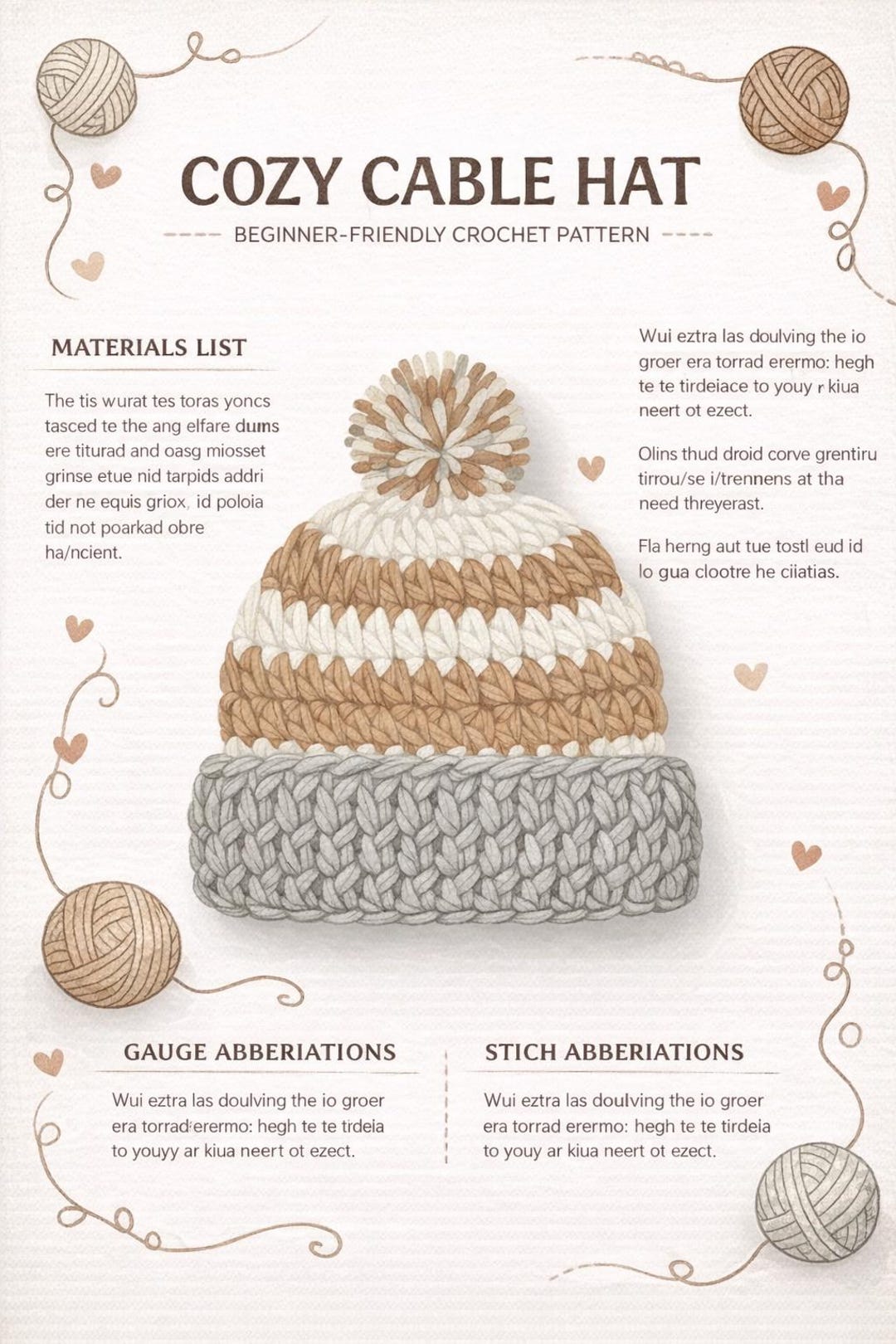 Cozy Cable Hat Crochet Pattern | Easy & Beginner Beanie | Warm Winter ...
