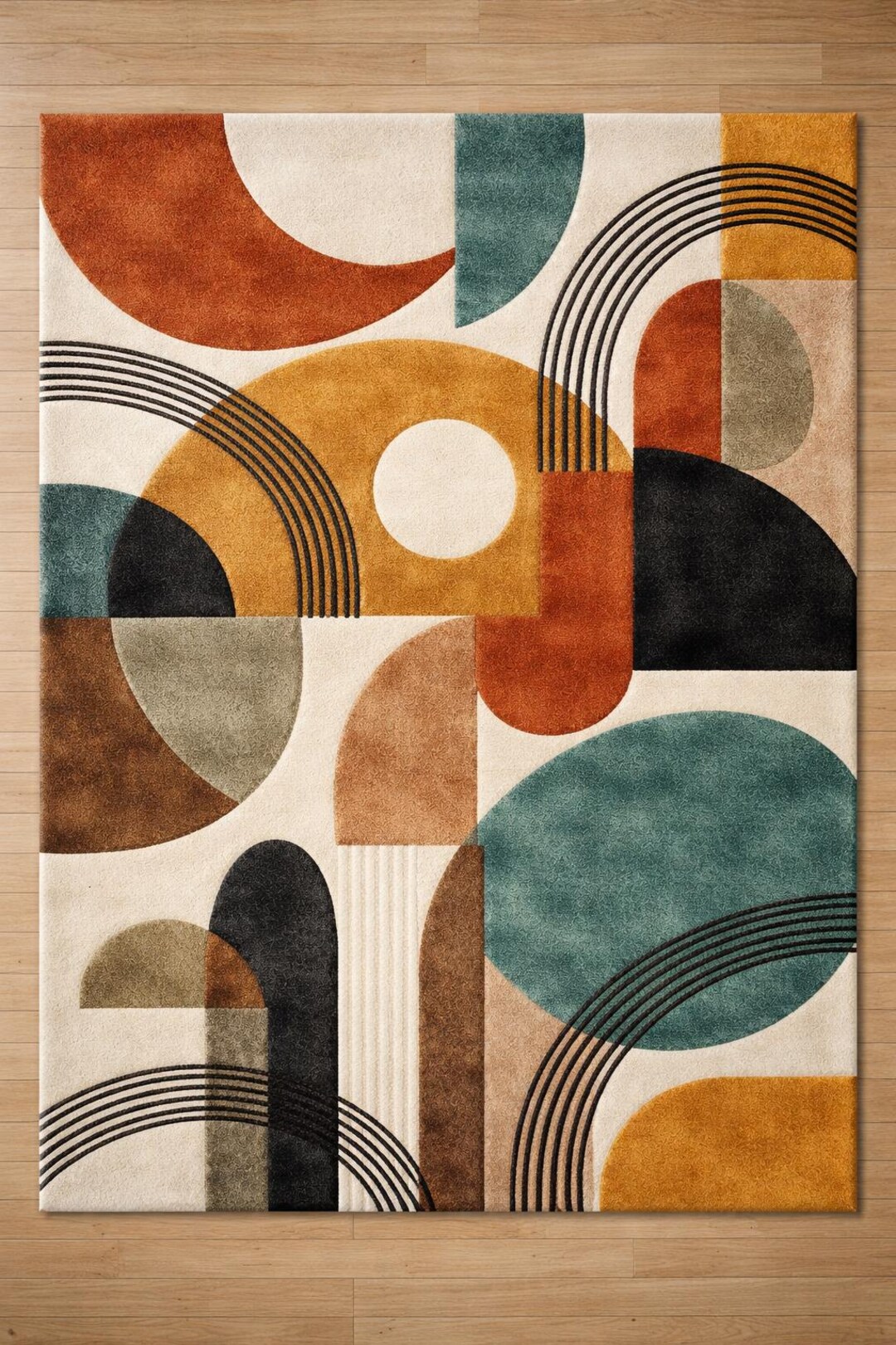 Hand Tufted Wool Area Rug – Modern Geometric Abstract Design - Etsy