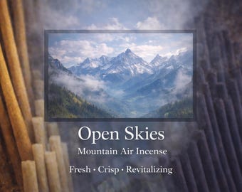 Open Skies Incense | Fresh Air Inspired Scent | Hand-Dipped Incense | 20 pack