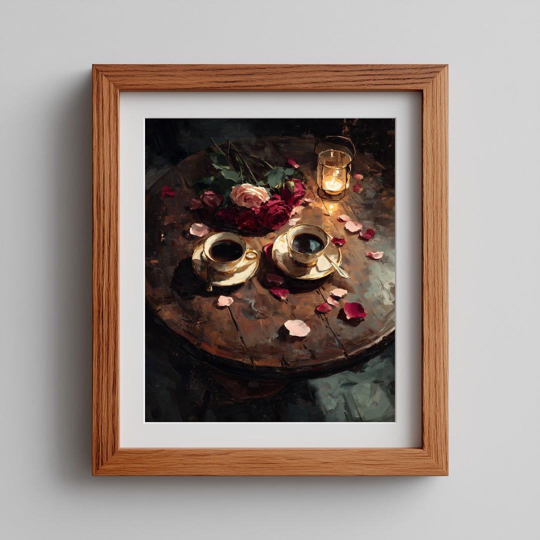 Vintage Rose Still Life Painting – Romantic Coffee Table Art (digital ...