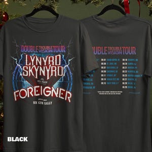 Unisex Foreigner, Lynyrd Skynyrd Double Trouble Vision Tour 2026 Shirt, Classic Rock Concert Tee, Vintage Band Merch, Unisex Graphic T-Shirt