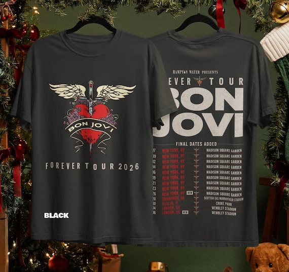 Unisex Bon Jovi 2026 Tour Shirt, Forever Tour Concert Tee, Classic Rock Band T-Shirt, Music Lover Gift