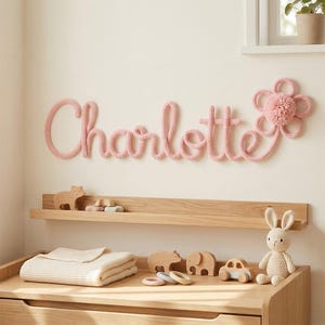 Personalisiertes Namensschild aus Draht, Geschenk für Babyparty Bild 2