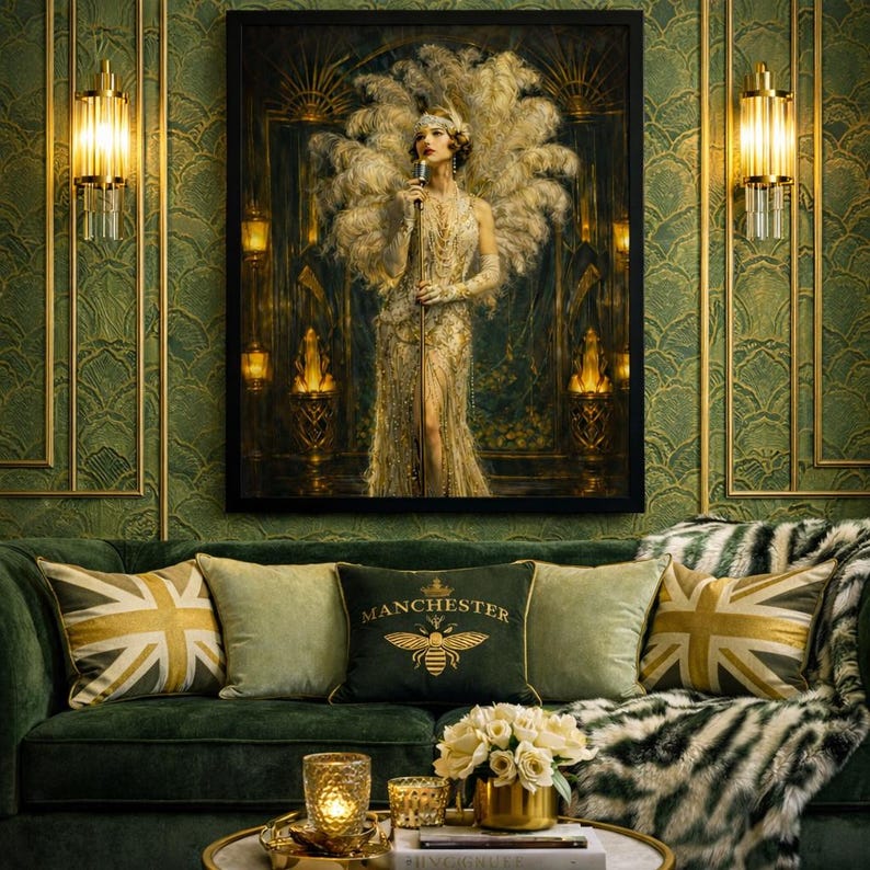 Art Deco Singer Print: 1920s Flapper Showgirl Gatsby Glamour (digital ...