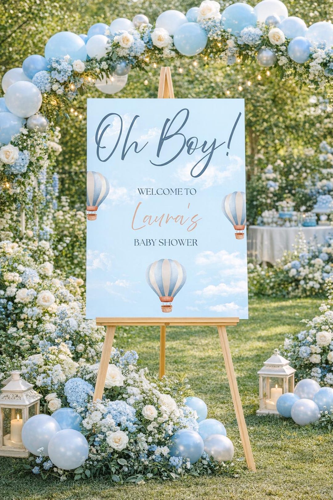 EDITABLE Baby Shower (boy) Welcome Sign TEMPLATE (portrait) - Etsy
