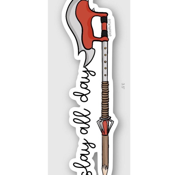 Slay All Day, Vampire Slayer Inspired Sticker | Stocking Stuffer