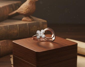 Clover Ring Gold Rose Silver | Hypoallergenic Lead Nickel Free Jewelry | Elegant Gift Valentine