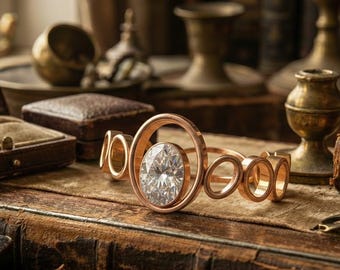 Oval Circle Ring in | Hypoallergenic Statement Rings | Minimal Luxury Gift for Her