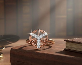 Moissanite Orbit Ring in Gold Silver Rose Gold | Celestial Knot Engagement | Hypoallergenic Luxury Gift