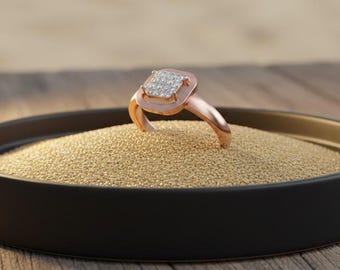 Moissanite Cushion Ring Gold Rose Silver | Lead Nickel Free Non Allergic Promise Engagement Jewelry