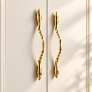 Wave cabinet pulls, Brushed nickel finish, Curved arch design