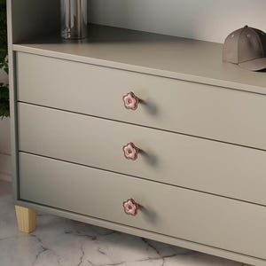 Floral Cabinet Knob, Rose Gold Flower Pull, Kids Furniture Hardware