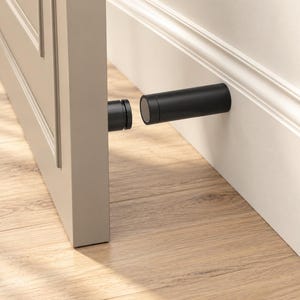 Magnetic Door Stopper, Matte Black Stainless Steel, Modern Home Hardware