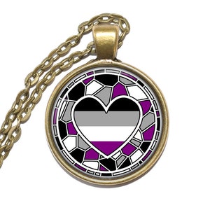 ASEXUAL Necklace/Keyring, Pride, Symbol, Flag, LGBTQ, Nickel free, Art Pendant Necklace, Glass Pendant, Handmade Jewelry