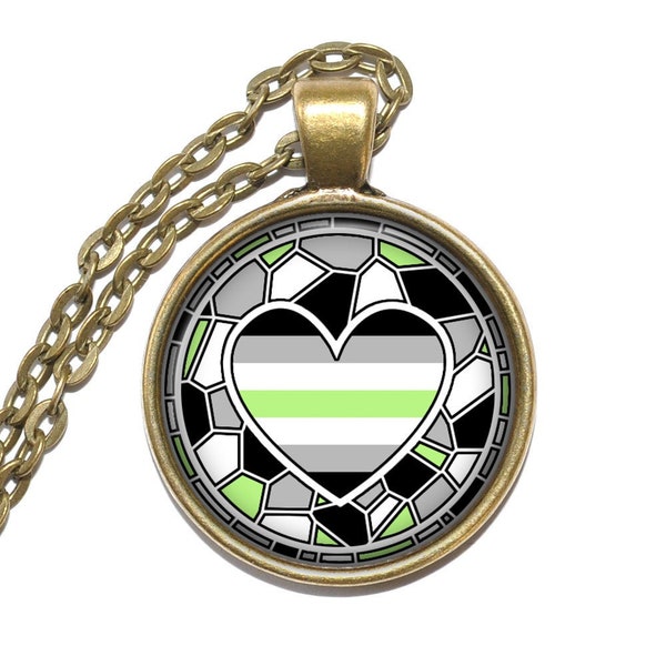 AGENDER Necklace/Keyring, Pride, Symbol, Flag, LGBTQ, Nickel free, Art Pendant Necklace, Glass Pendant, Handmade Jewelry