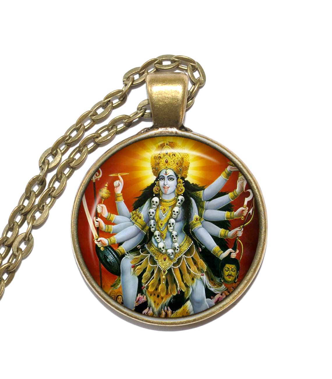 KALI Necklace Deity Hindu Goddess Hindu Necklace Religious Etsy