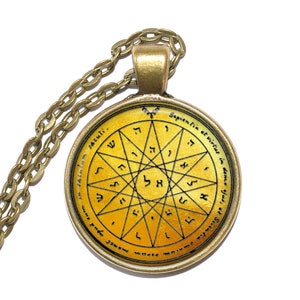 KING SOLOMON SEAL 18 Necklace, Fourth Pentacle of Mercury, Symbol, Helps to Read Thoughts of Others,  Art Pendant