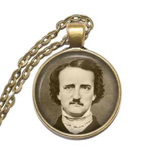 EDGAR ALLAN POE Halskette/Schlüsselanhänger, Schriftsteller, Dichter, Literaturkritiker, Herausgeber, Amerikanisch, Geheimnis, Makaber, Kunstanhänger-Halskette