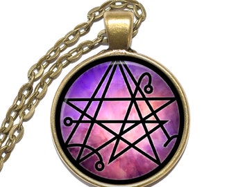 NECRONOMICON Necklace, Symbol, Book of the Dead, Grimoire, H. P. Lovecraft, Art Pendant Necklace