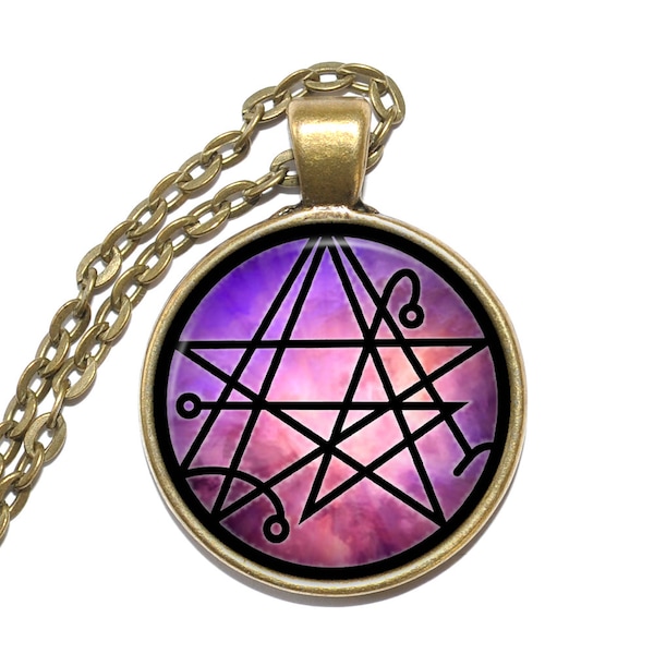 NECRONOMICON Necklace, Symbol, Book of the Dead, Grimoire, H. P. Lovecraft, Art Pendant Necklace