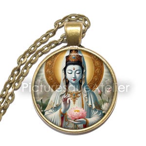 GUANYIN Necklace/Keyring, Avalokiteśvara, Padmapani, Bodhisattva, Deity, Goddess of Mercy, Buddhist Necklace, Religious Necklace, Buddhism